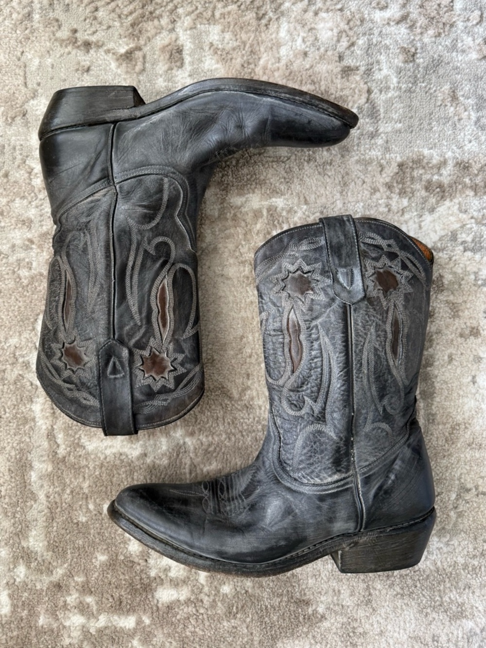 Oak Tree Farms Western Leather Cowboy Boots